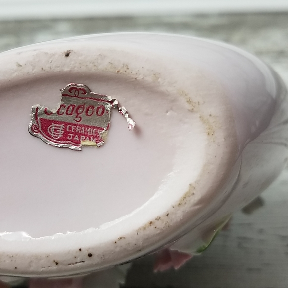 Stunning vintage Ucagco pink basket vase planter - Picture 3 of 4